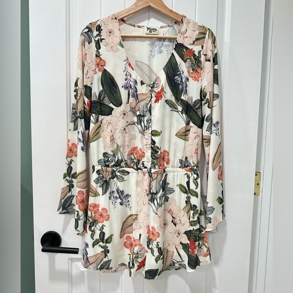 Show Me Your MuMu Floral Long-Sleeve Romper - Picture 1 of 7